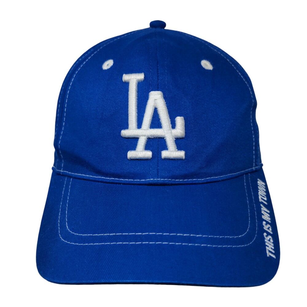 LA Dodgers This Is My Town Strapback Hat Blue One Size Adjustable Embroidered